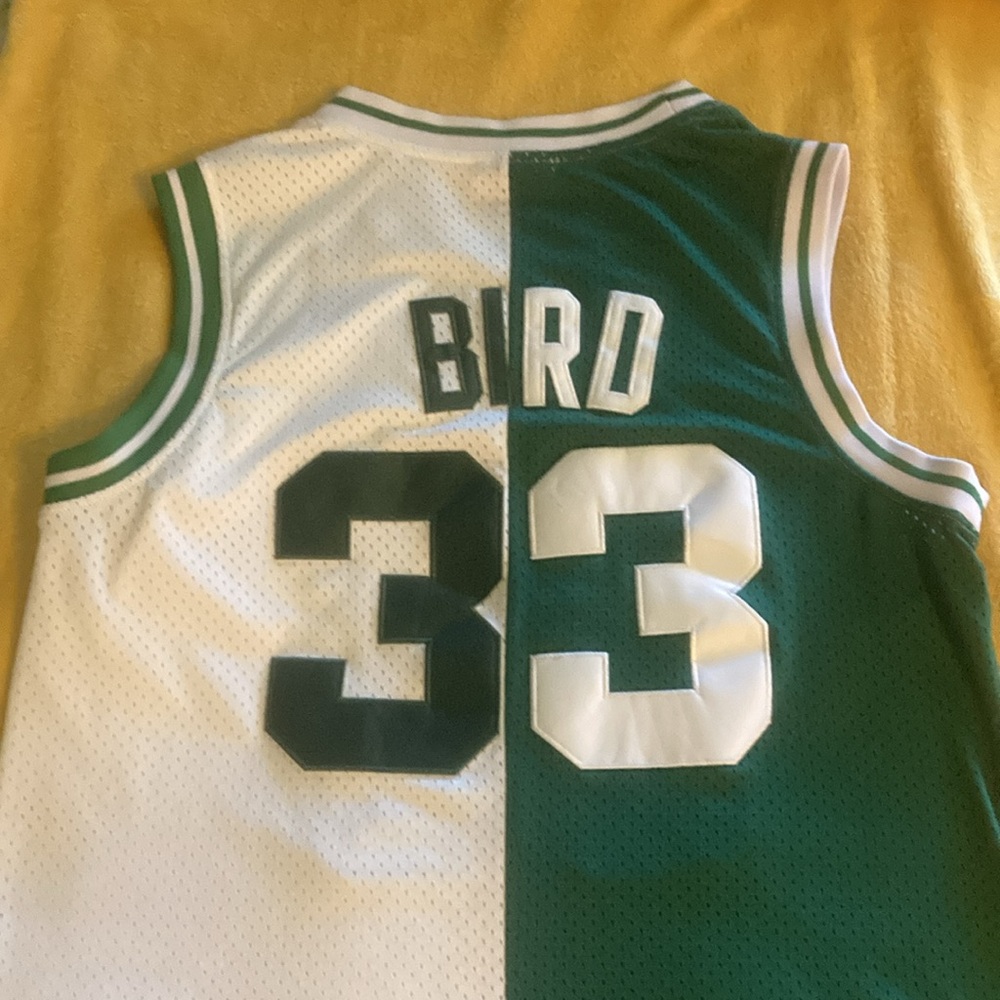 Larry Bird Split Jersey adults Large. Very good condition.